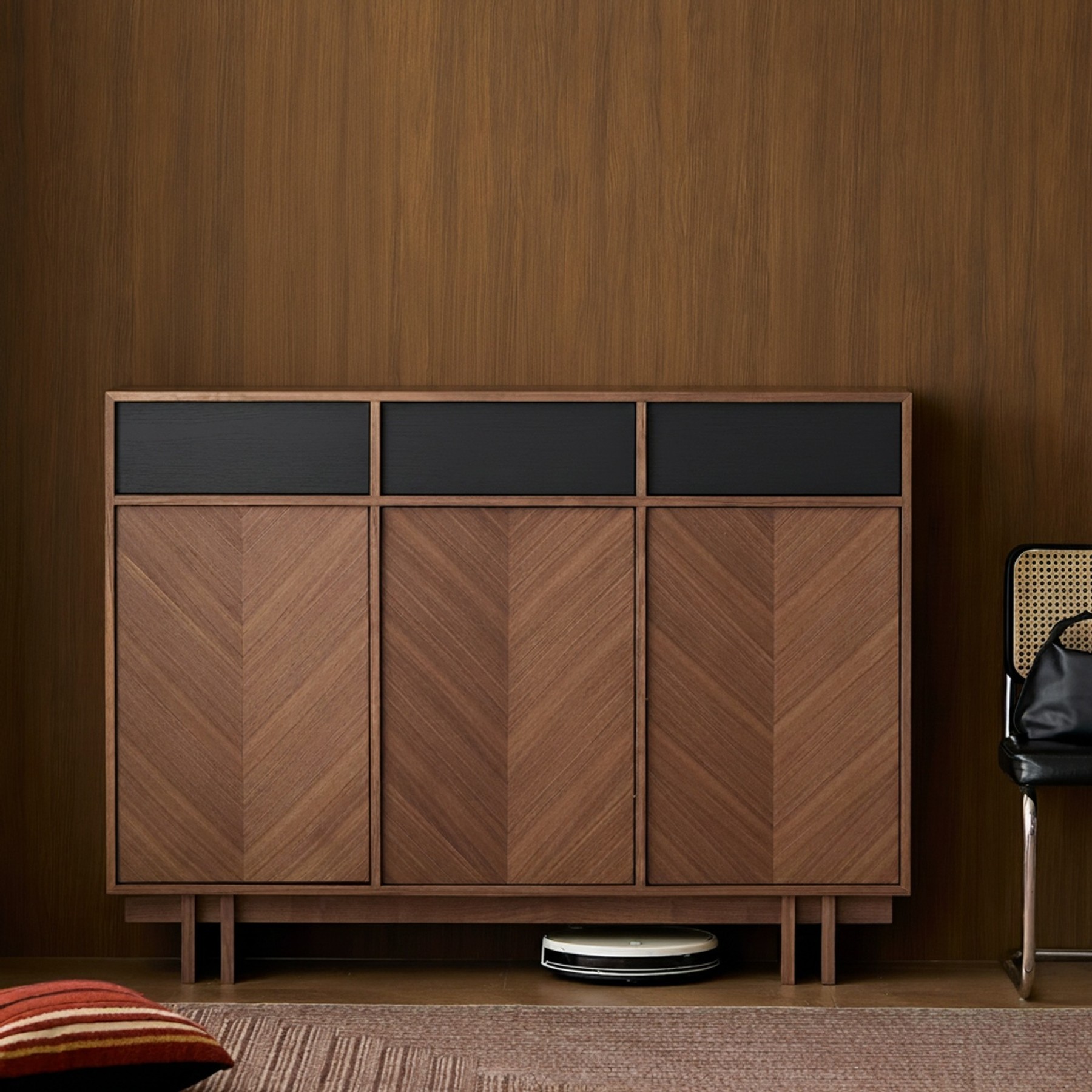 Mid-Century Wood Shoe Cabinet lifestyle 2