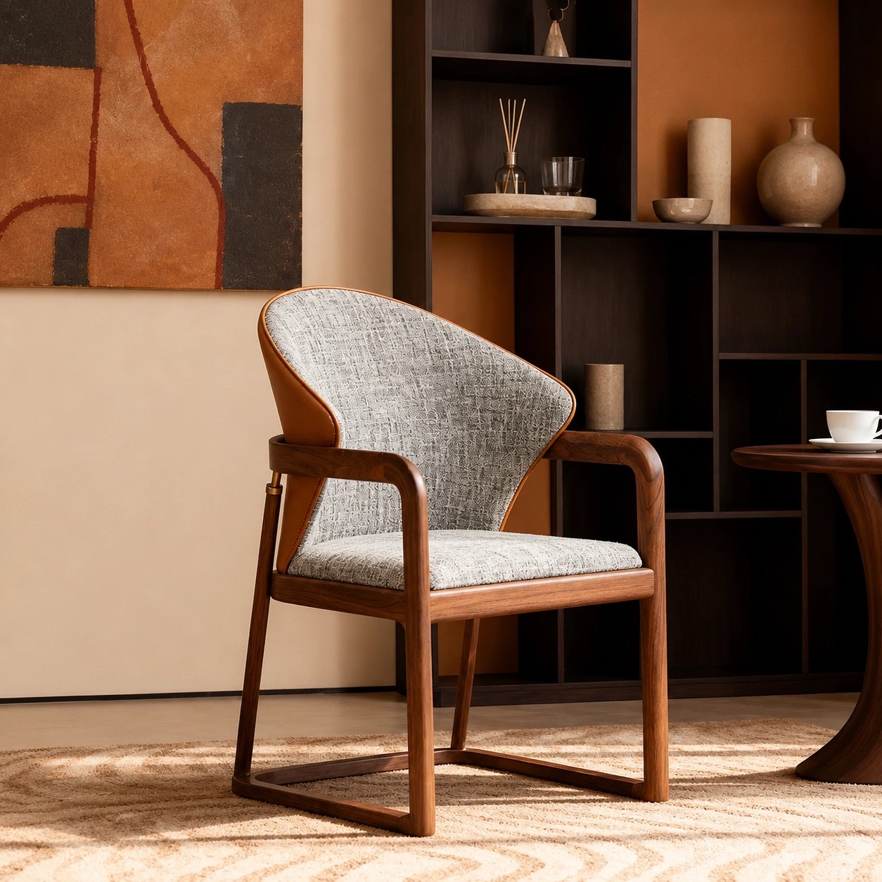 Neo-Chinese Wooden Dining Chair lifestyle 3