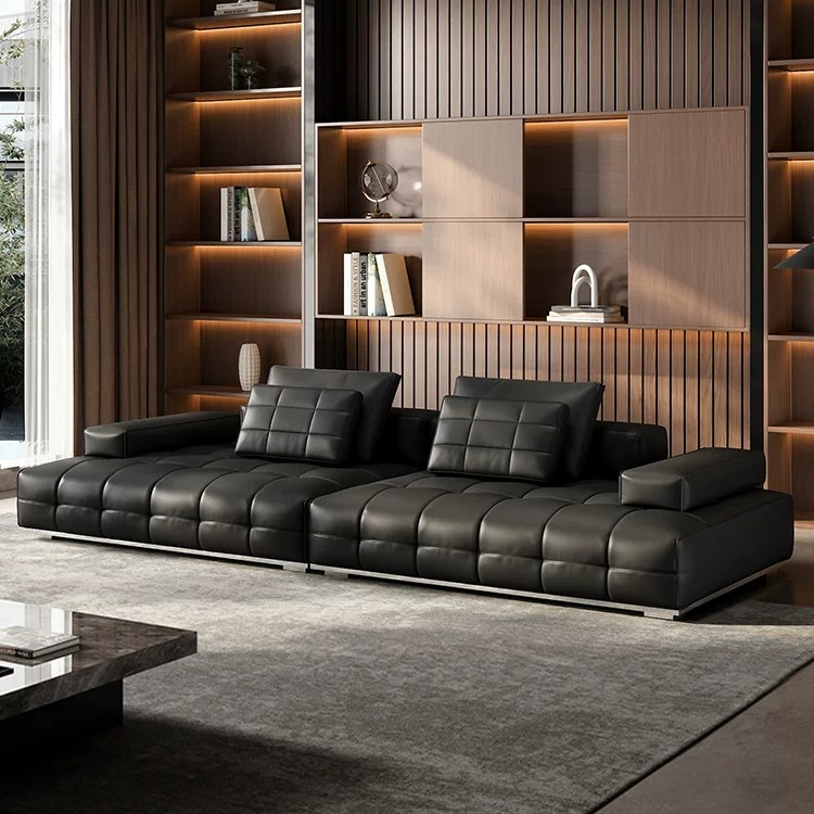 Black Modular Leather Sofa lifestyle 3