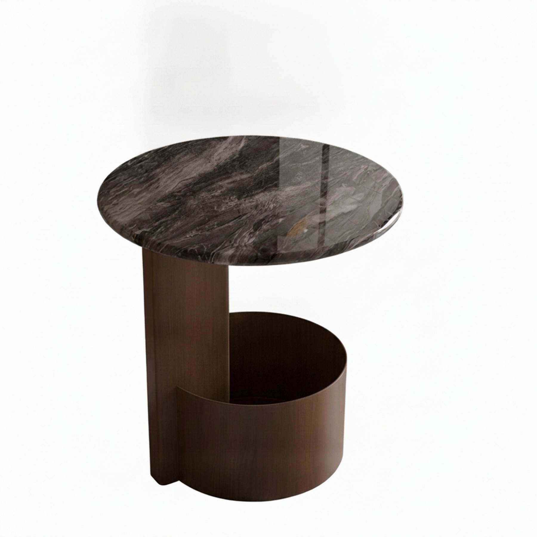 Round Mobile Stone Top Side Table lifestyle 1