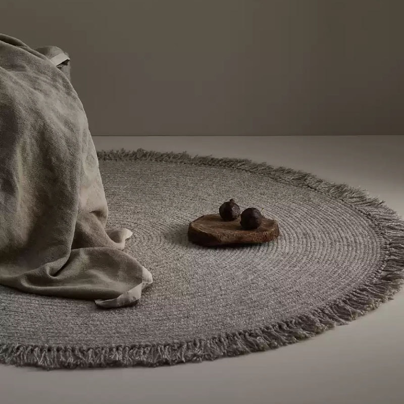 Wabi-Sabi Round Blended Fabric Rug lifestyle 2