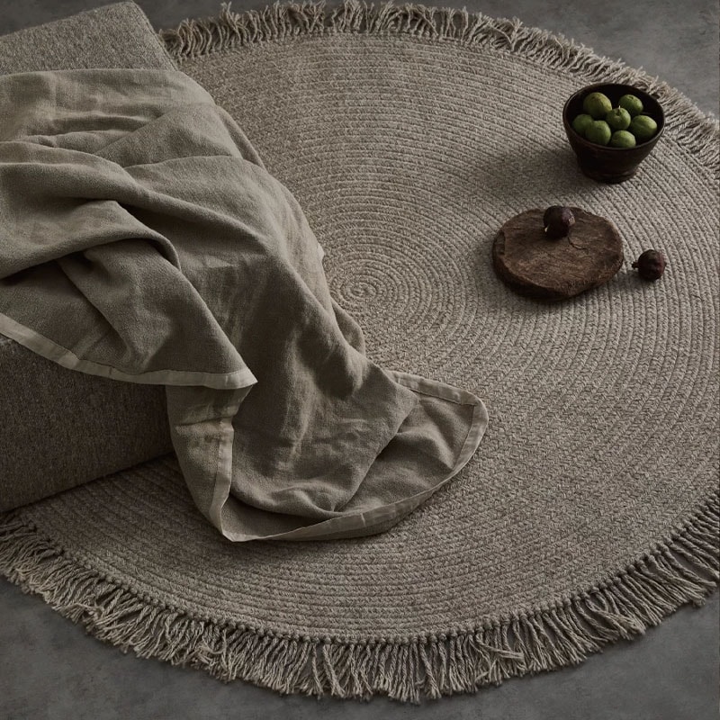 Wabi-Sabi Round Blended Fabric Rug lifestyle 3