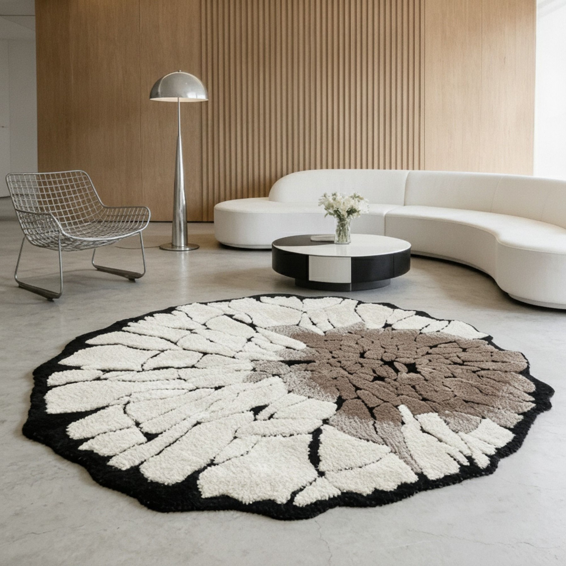 Vintage Milk Silk Round Rug lifestyle 3