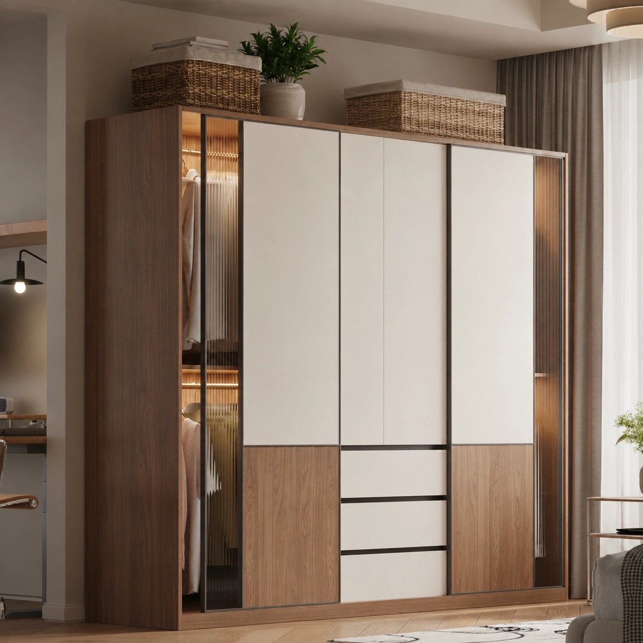 Modern Minimalist Sliding Wardrobe lifestyle 3