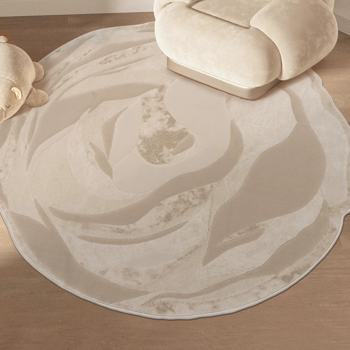 Machine-Woven Round Rug lifestyle 1