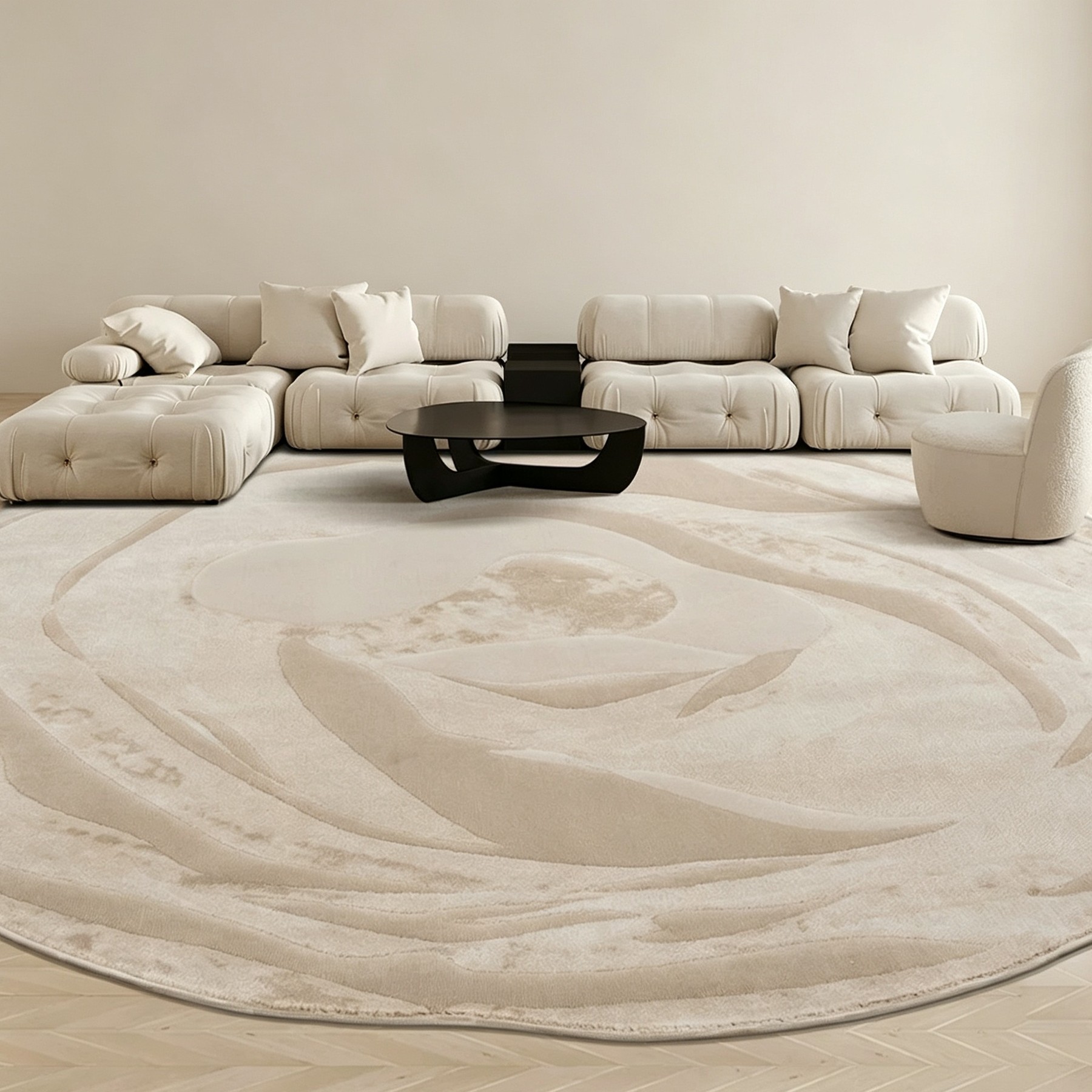 Machine-Woven Round Rug lifestyle 3
