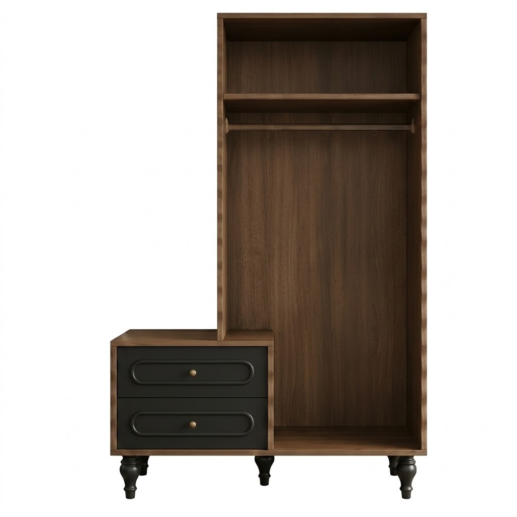 Vintage Solid Wood Open Wardrobe lifestyle 1