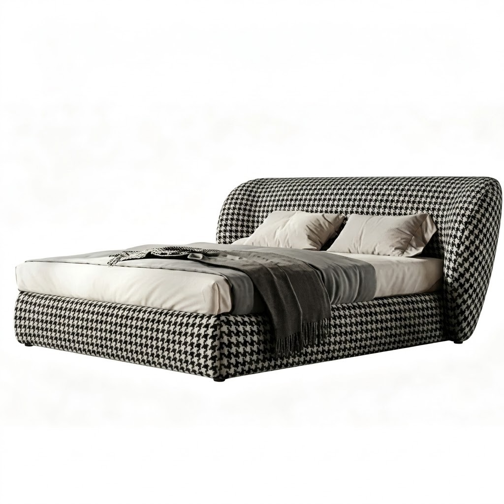 Minimalist Teddy Velvet Bed lifestyle 1