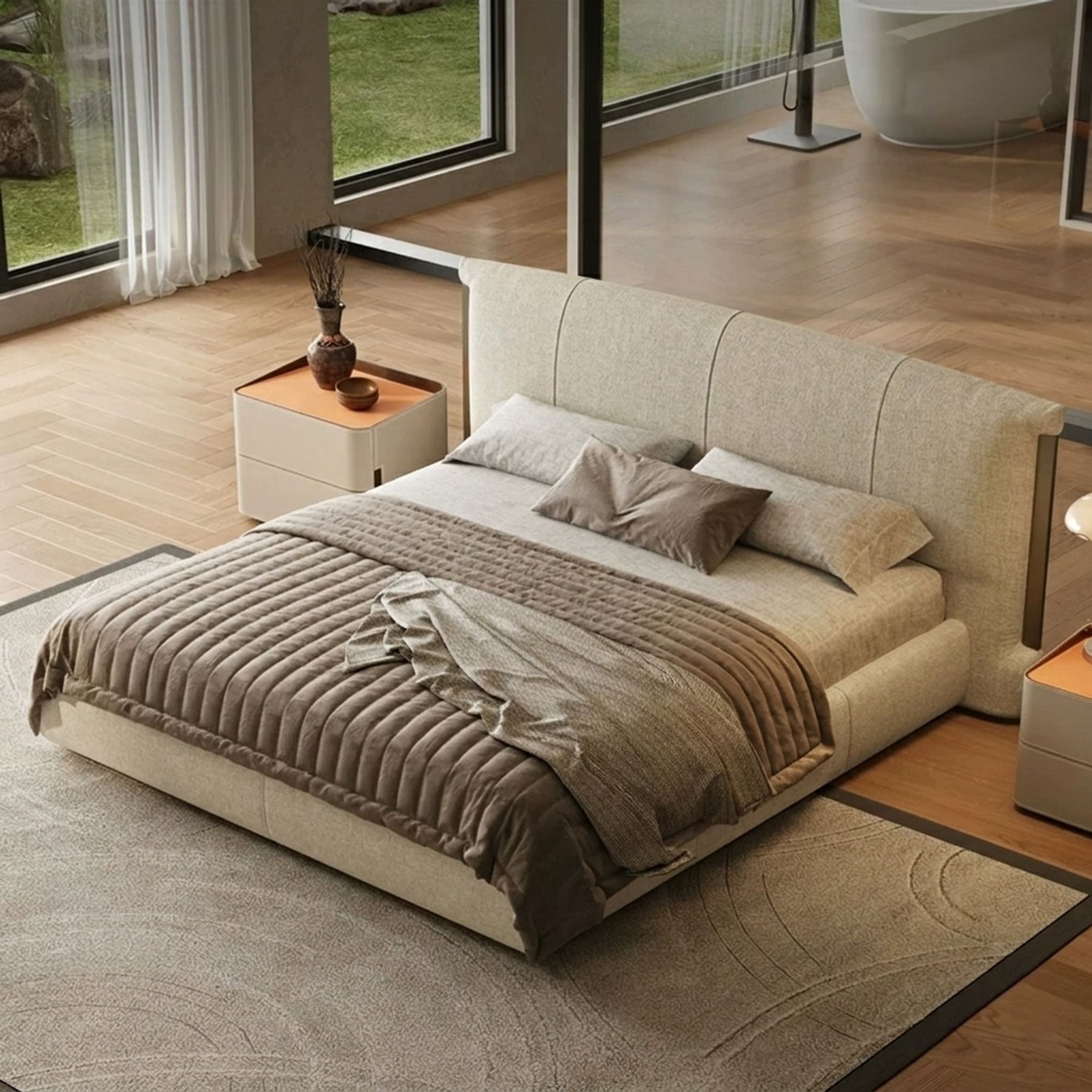 Upholstered Minimalist Bed lifestyle 1