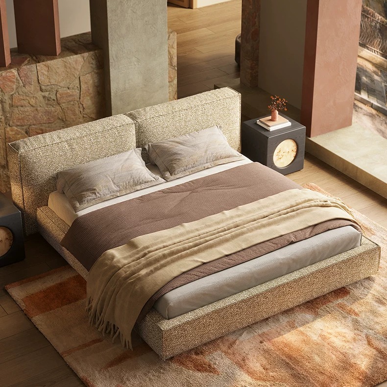 Cotton Linen 'Tofu Block' Bed lifestyle 1