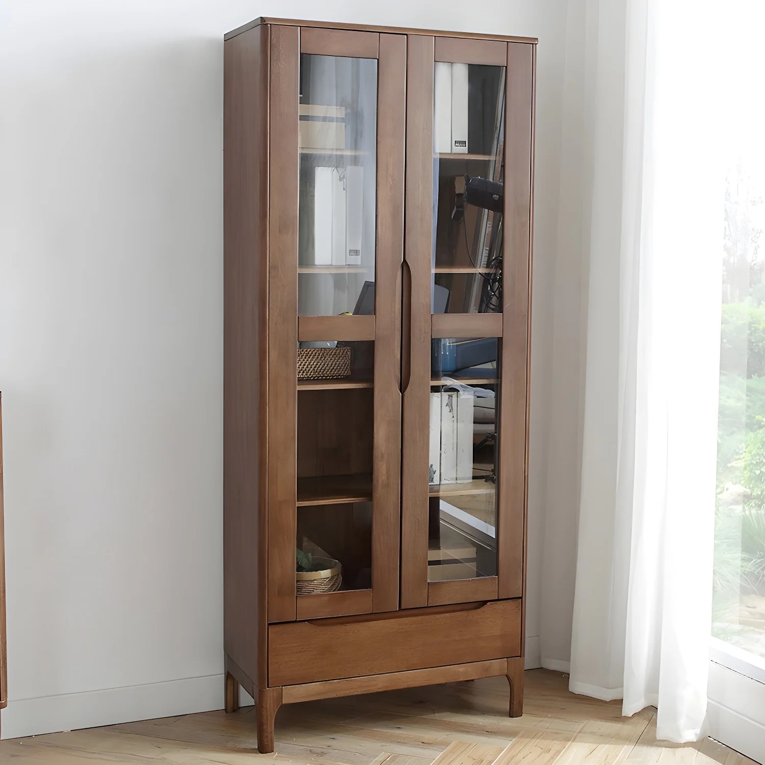 Mid-Century Glass Door Cabinet lifestyle 1