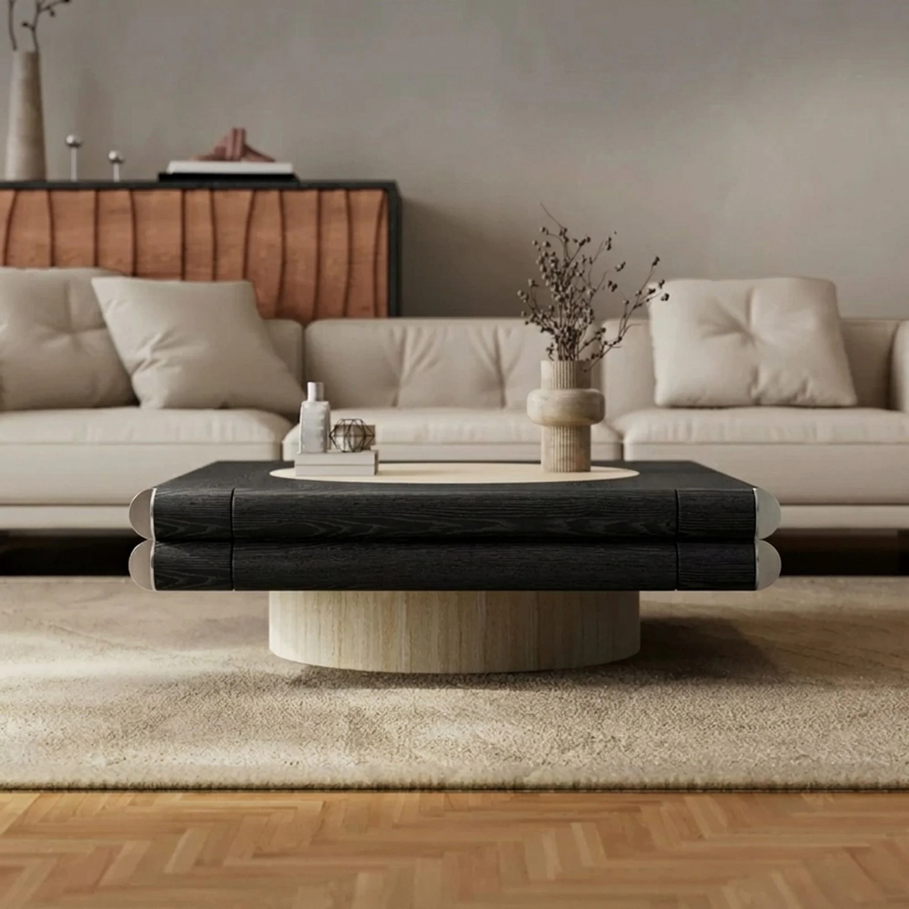 Contemporary Engineered Wood Coffee Table lifestyle 2