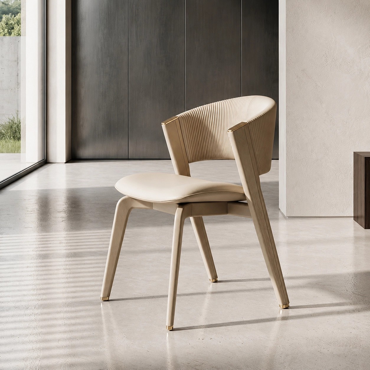 Upholstered Dining Chair with Wooden Legs lifestyle 3