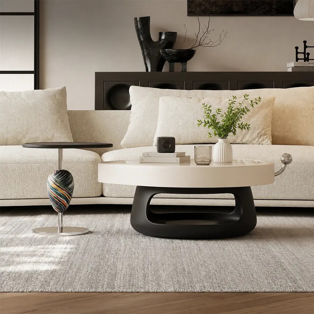 Irregular Creamy Coffee Table Set lifestyle 2