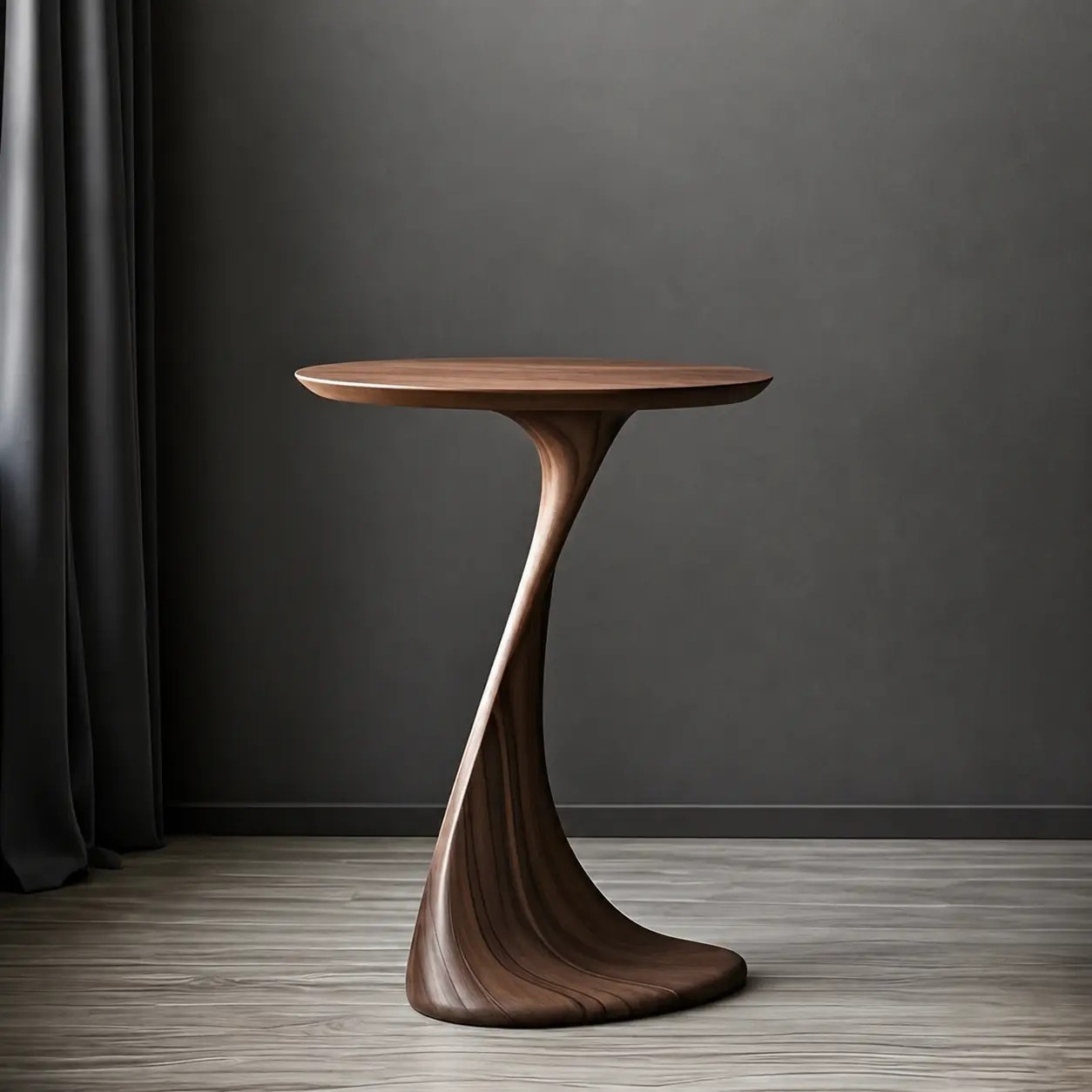 Black Walnut Round Side Table lifestyle 1