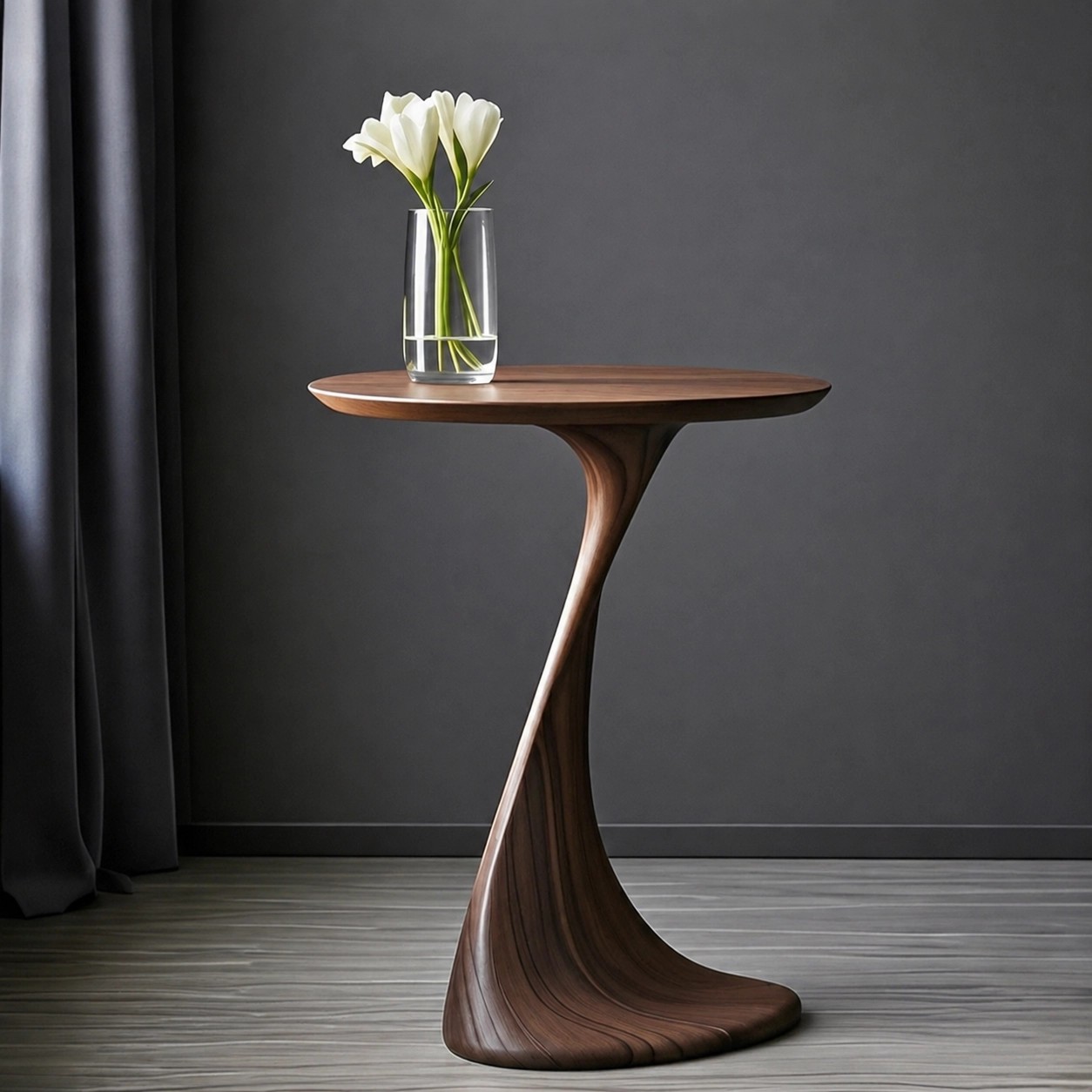 Black Walnut Round Side Table lifestyle 3