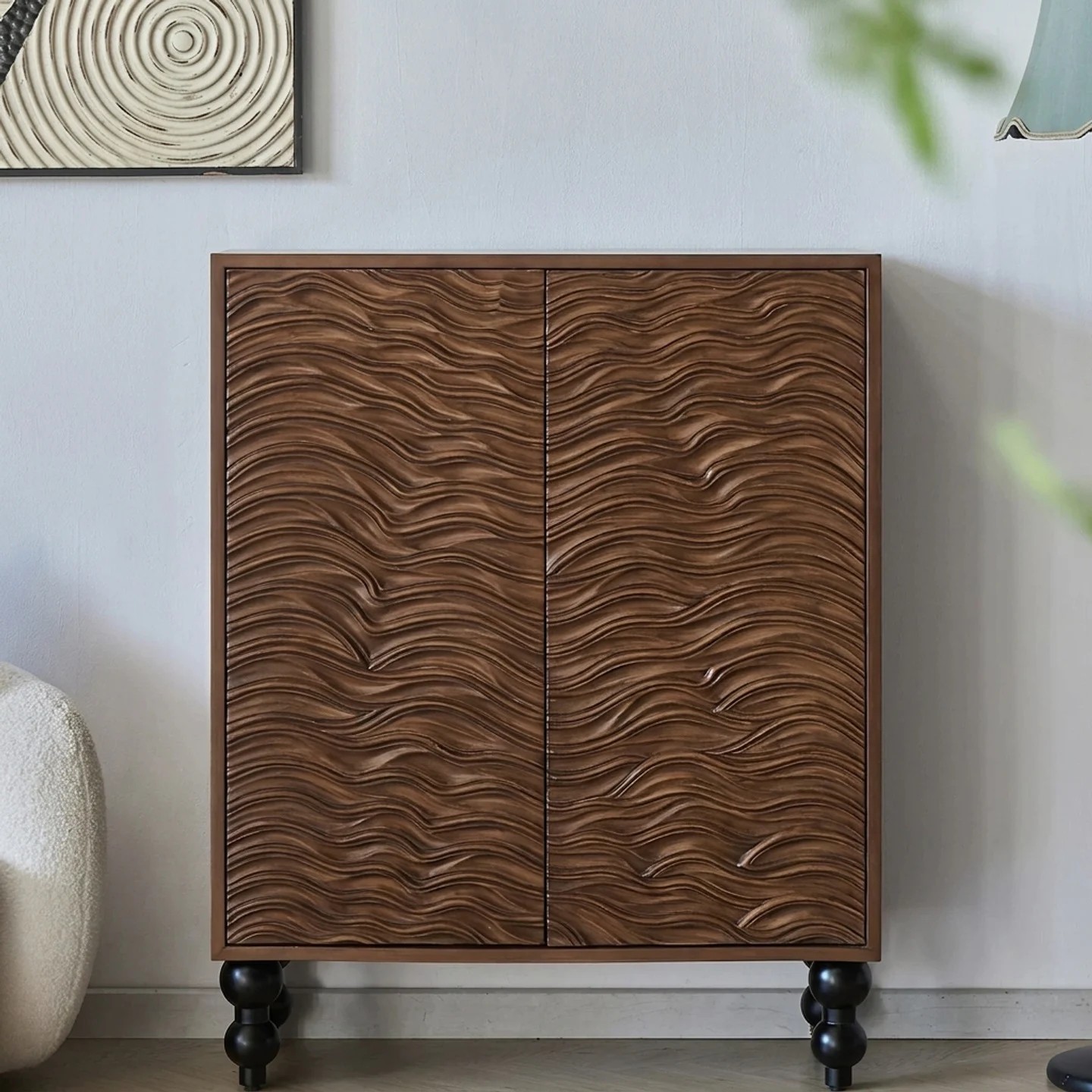 Solid Wood Water Ripple Cabinet lifestyle 1
