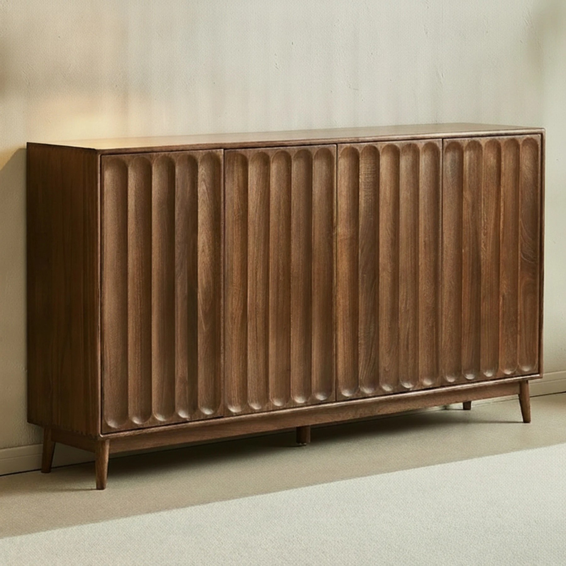 Solid Black Walnut Storage Cabinet lifestyle 1