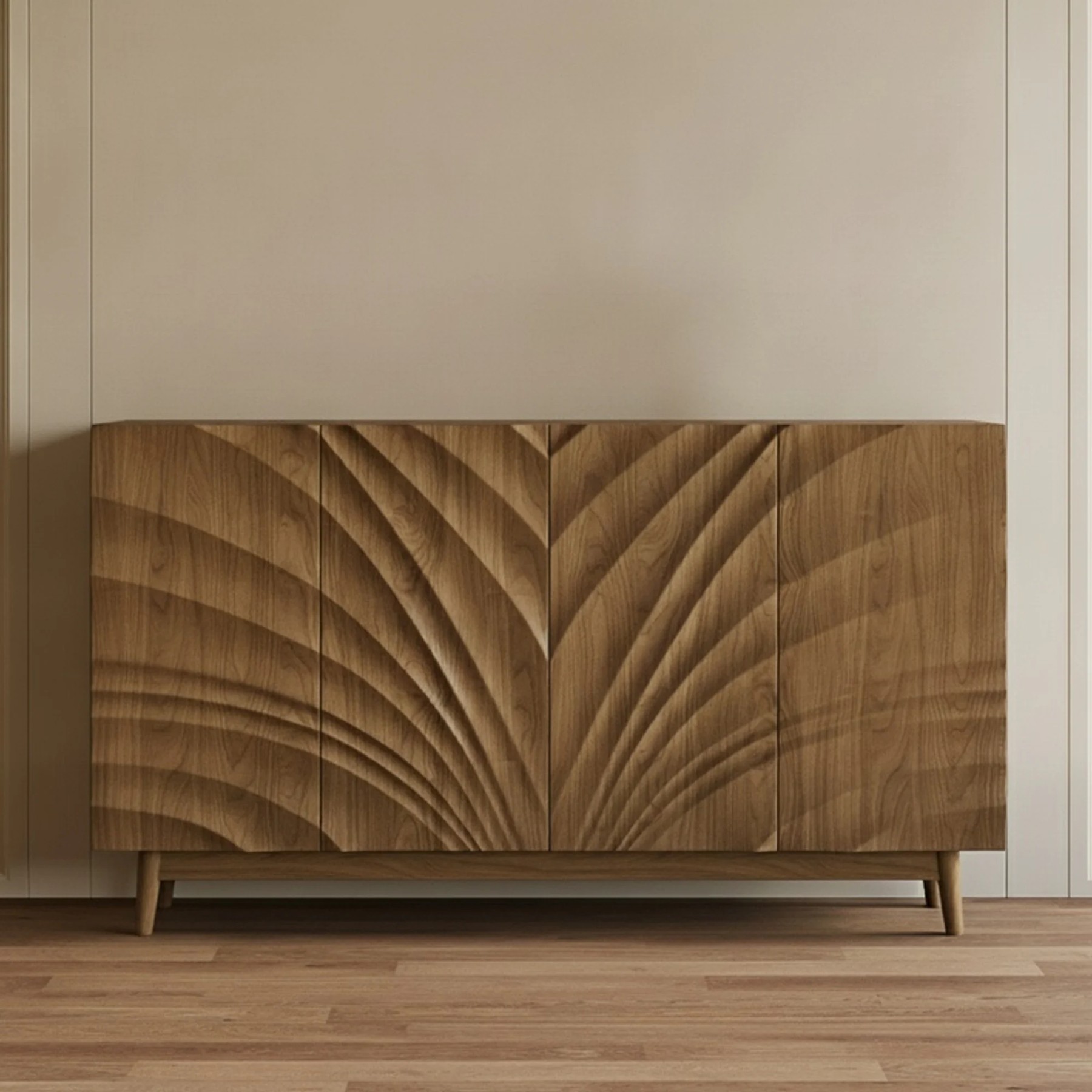 Vintage Carved Console Cabinet lifestyle 1