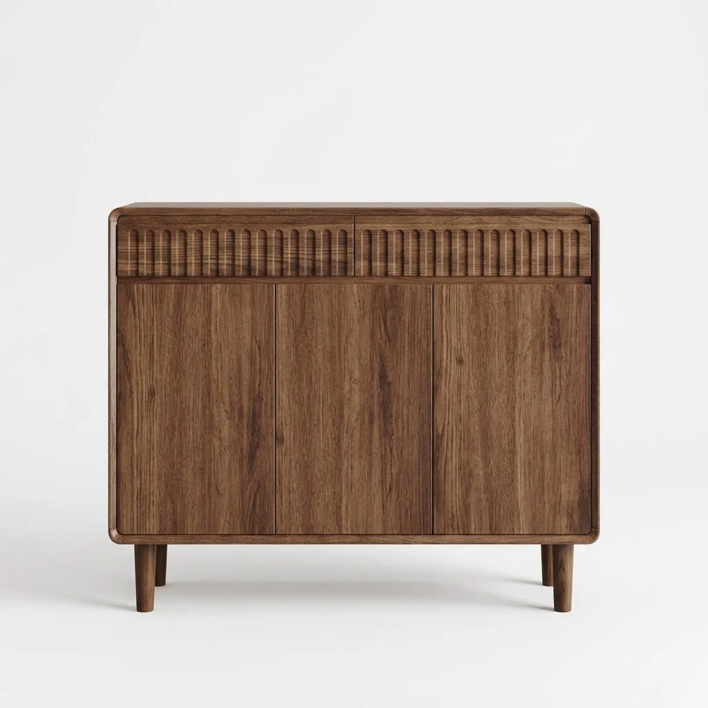 Walnut Mid-Century Shoe Cabinet lifestyle 1