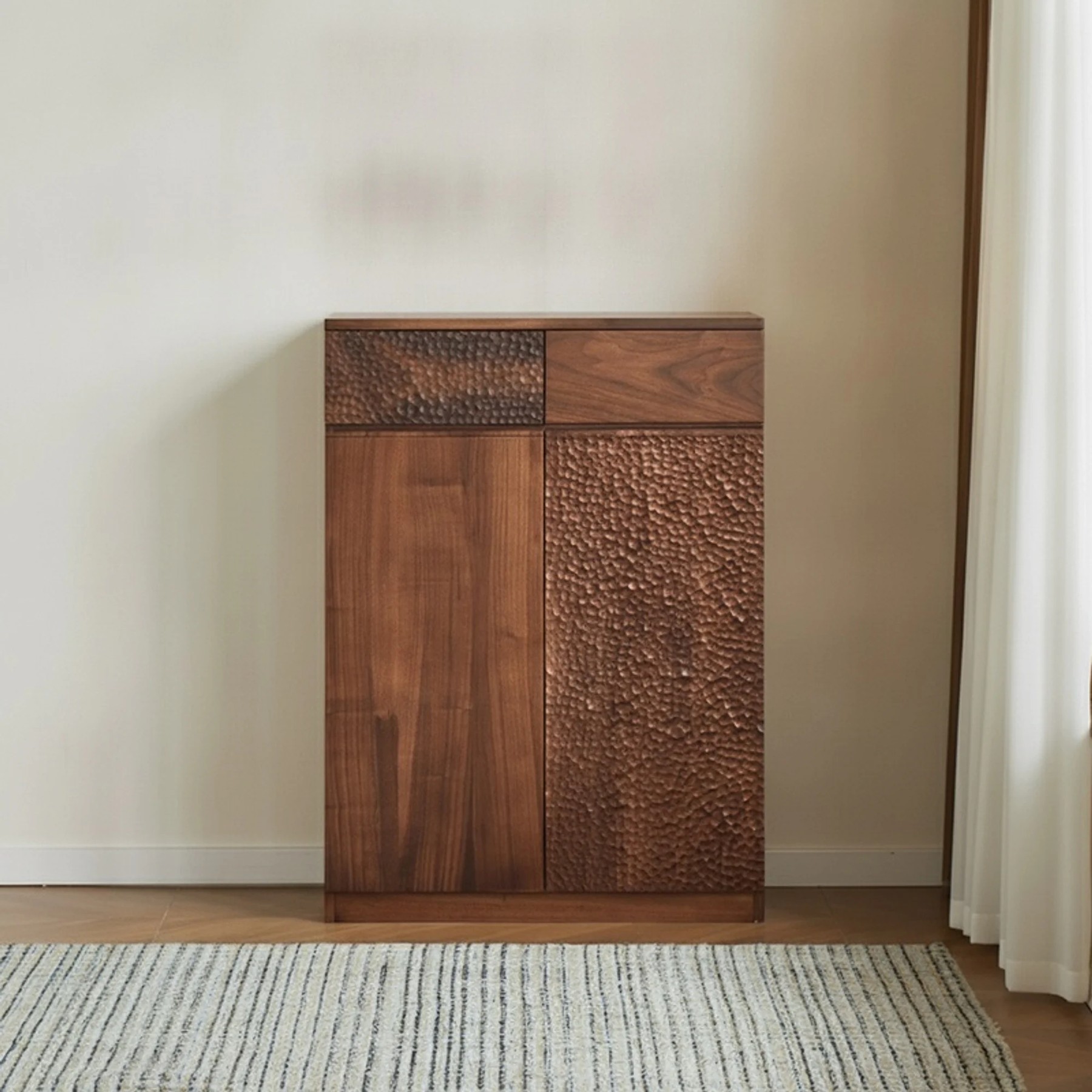 Black Walnut Multi-tier Shoe Cabinet lifestyle 1