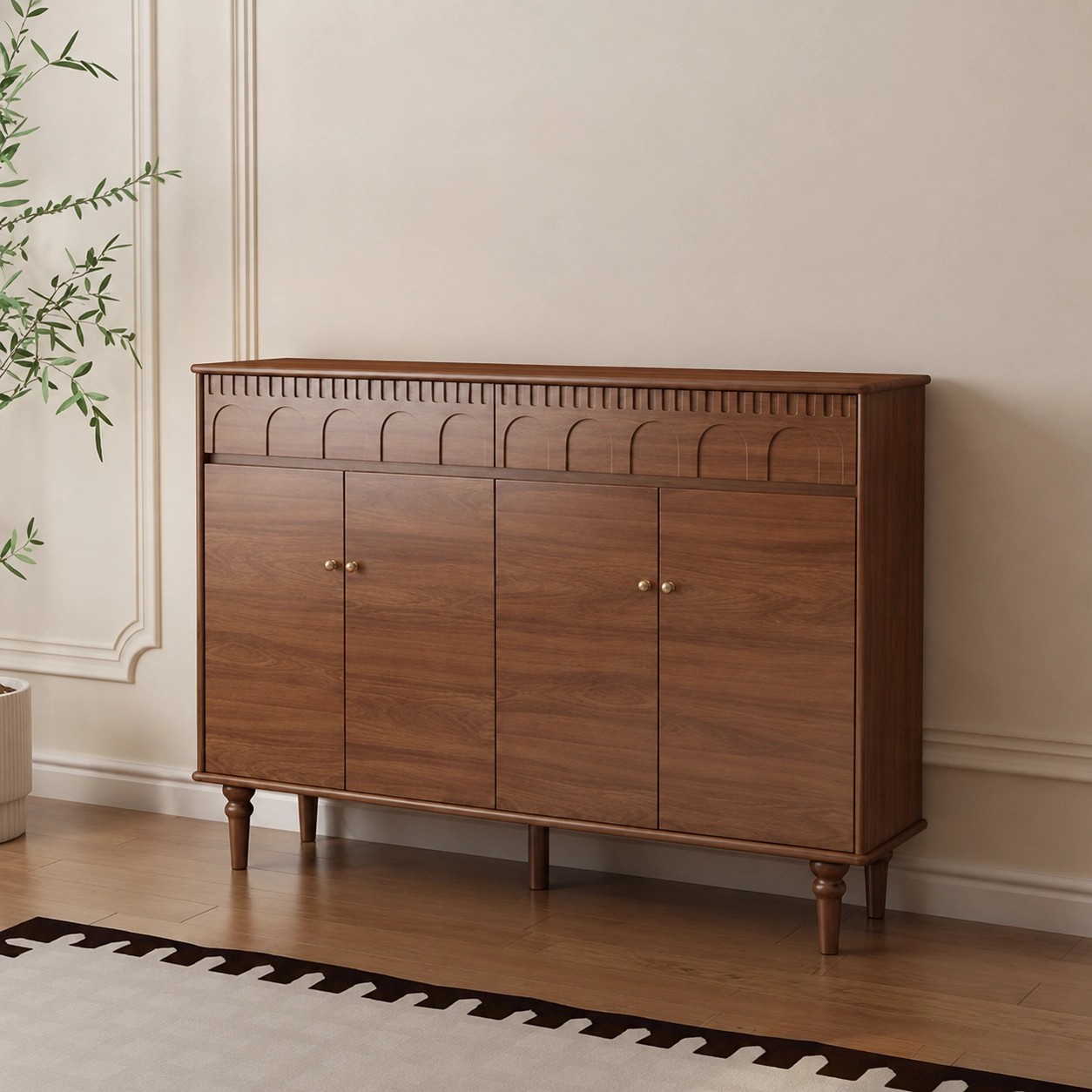 Vintage Solid Wood Shoe Cabinet lifestyle 1