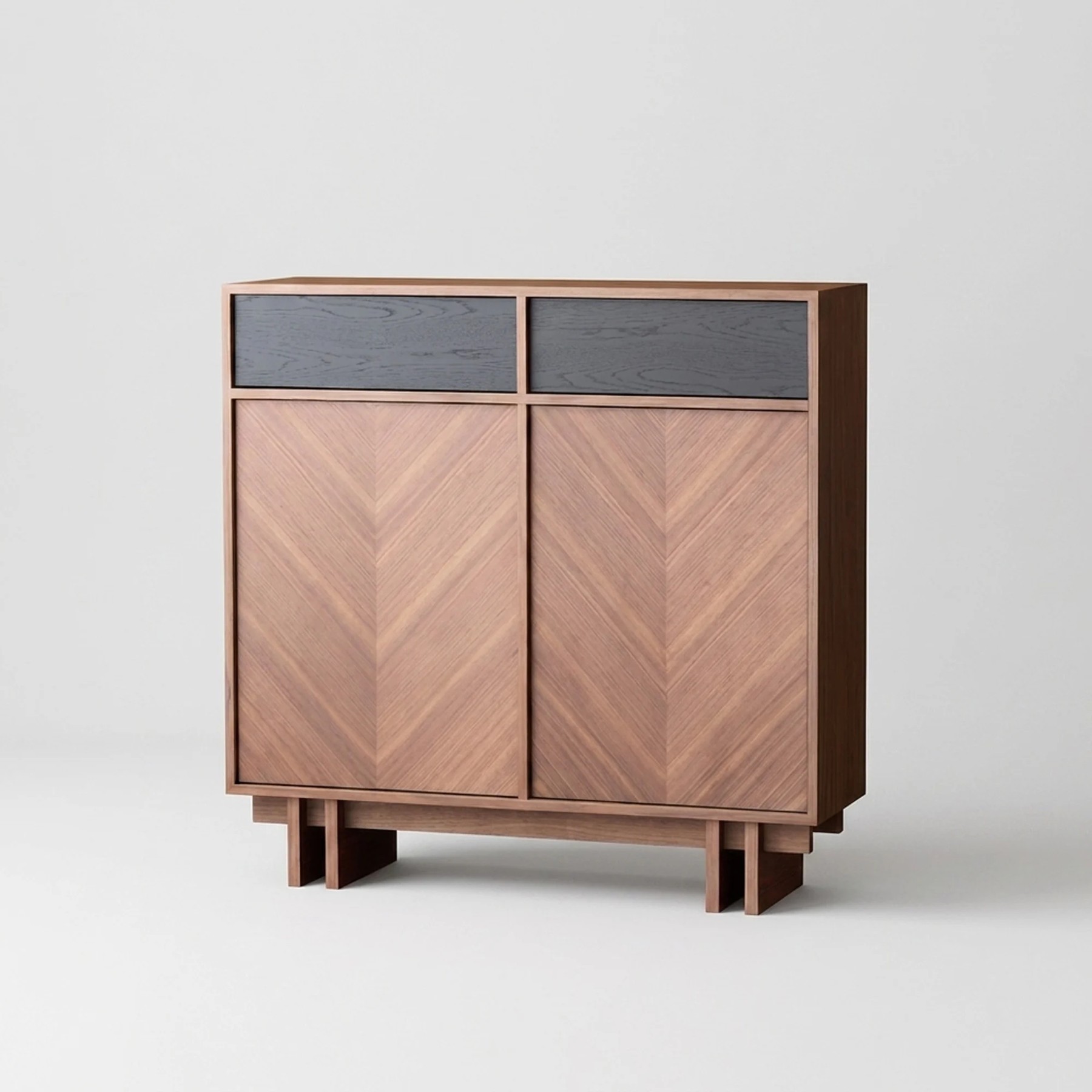 Mid-Century Wood Shoe Cabinet lifestyle 1