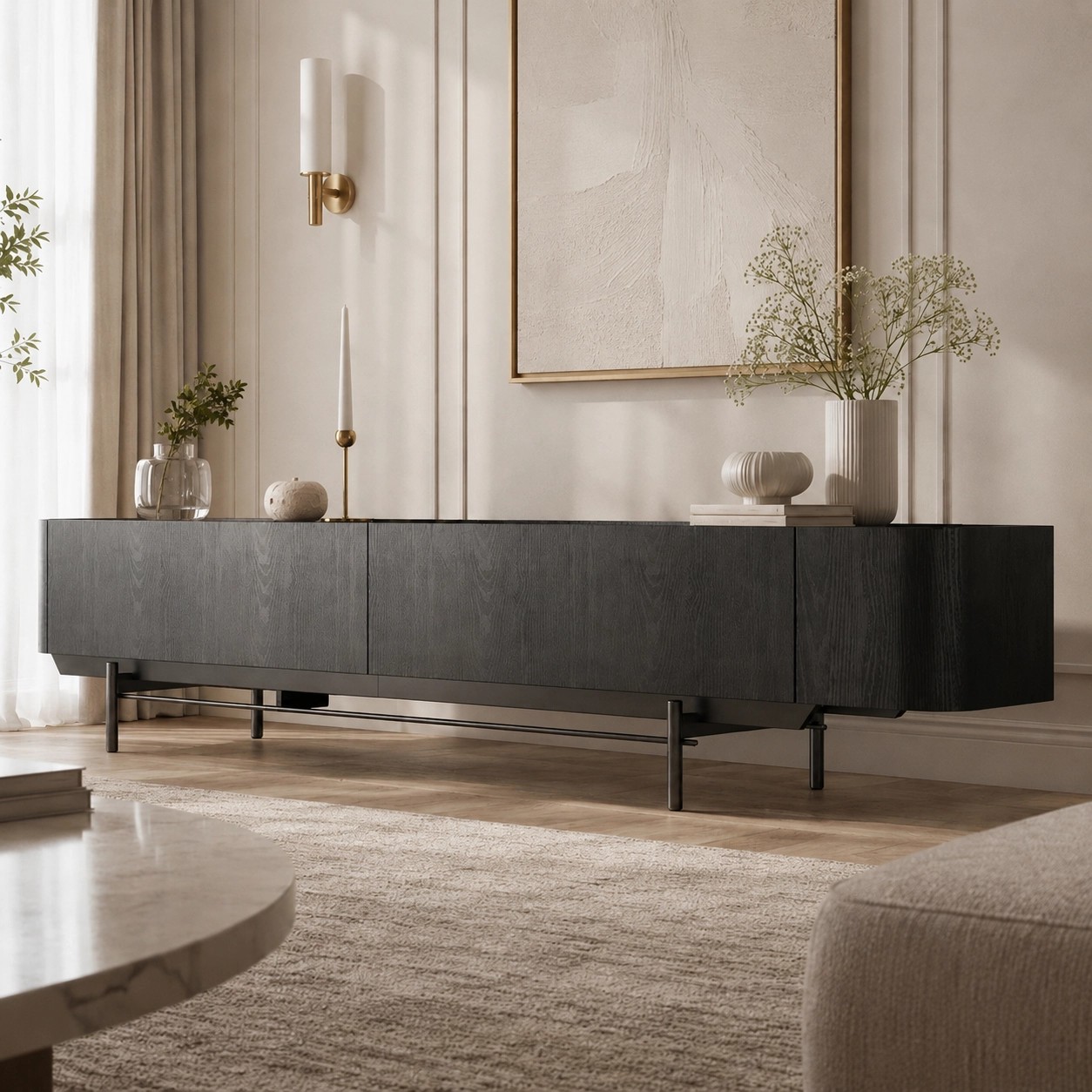 Wabi-sabi Marble TV Stand lifestyle 2