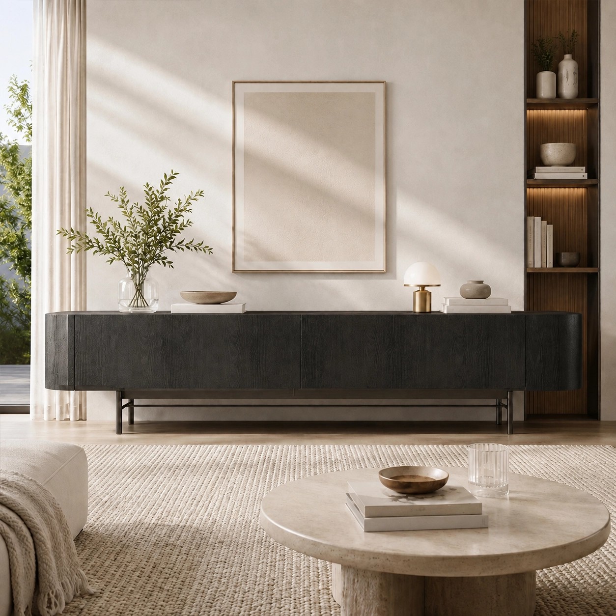 Wabi-sabi Marble TV Stand lifestyle 1