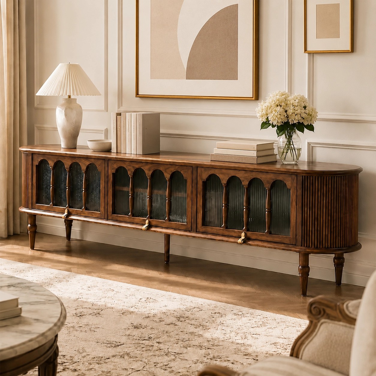 Retro Walnut TV Cabinet lifestyle 2