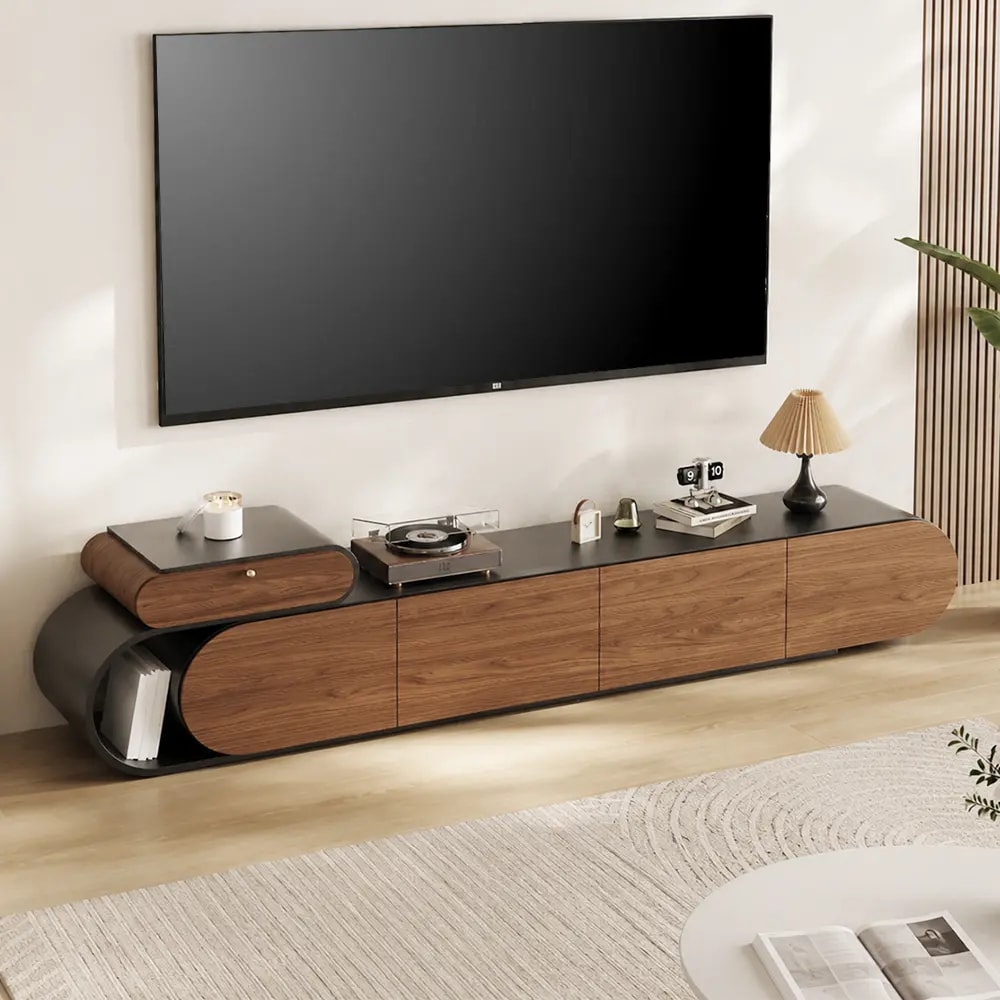 Walnut Veneer Extendable TV Stand lifestyle 3
