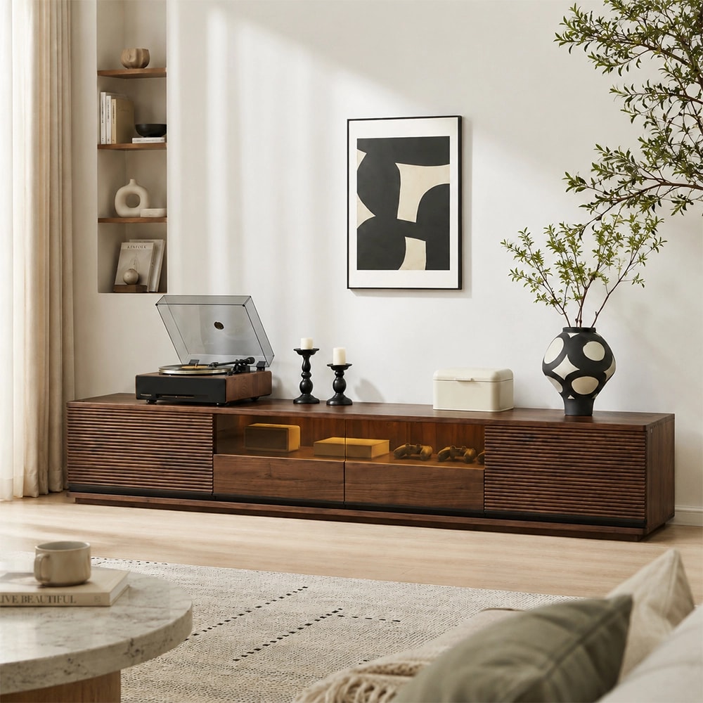 Minimalist Illuminated TV Stand lifestyle 2