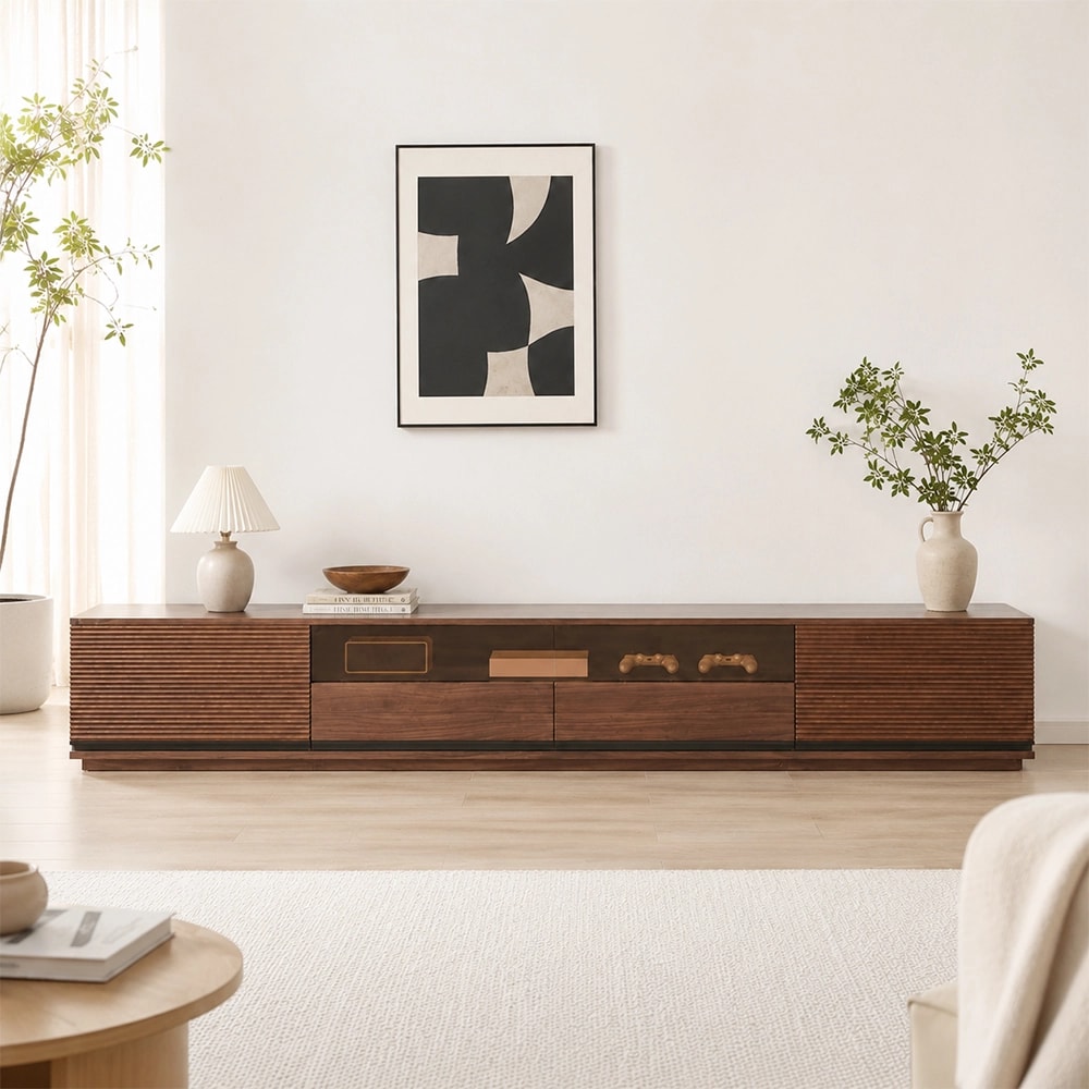 Minimalist Illuminated TV Stand lifestyle 1