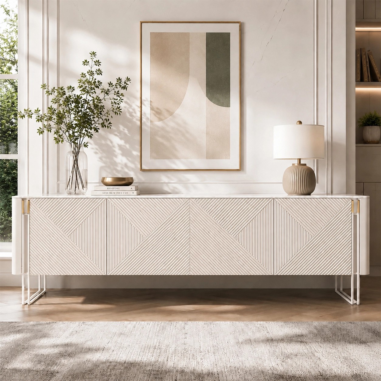Wood TV Stand lifestyle 1