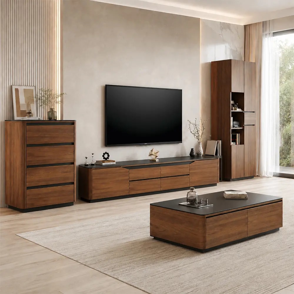 Curved Sintered Stone TV Cabinet lifestyle 3