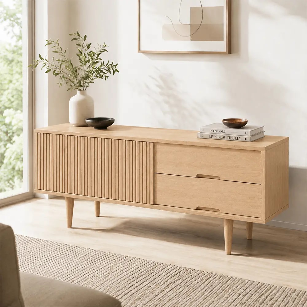 Solid Wood Wabi-sabi TV Stand lifestyle 2