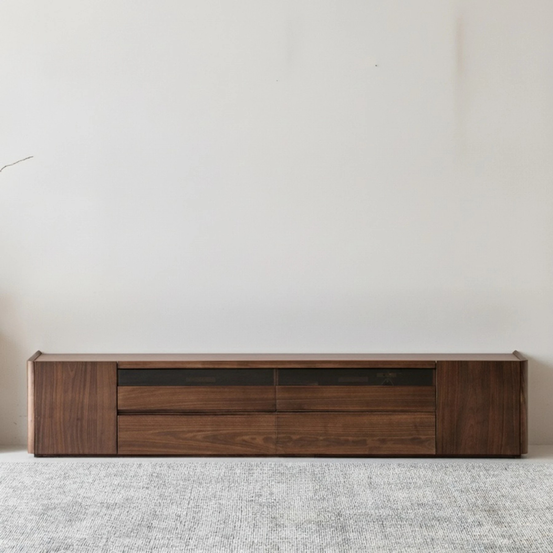 Modern Black Walnut TV Stand lifestyle 1