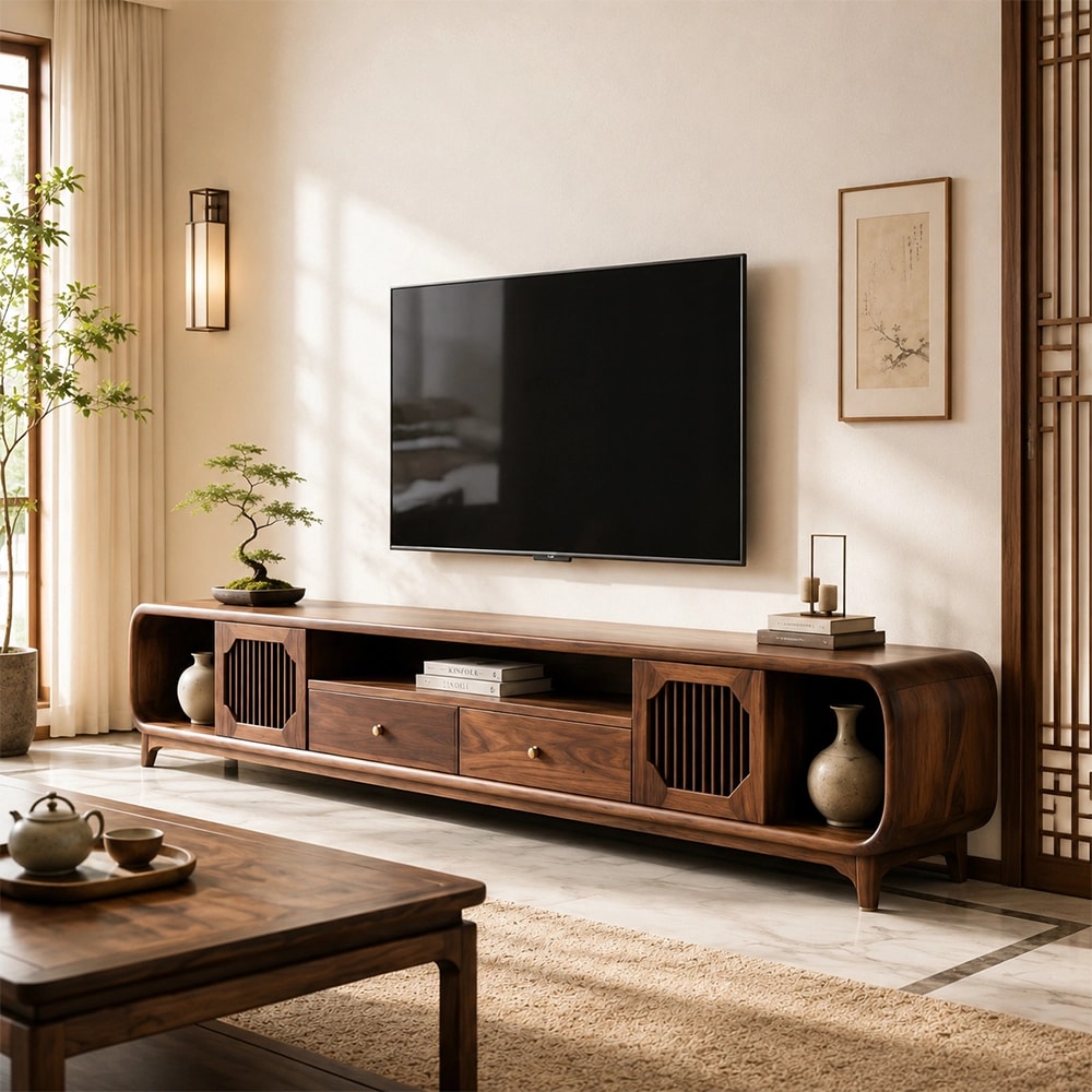 Solid Wood TV Stand lifestyle 2