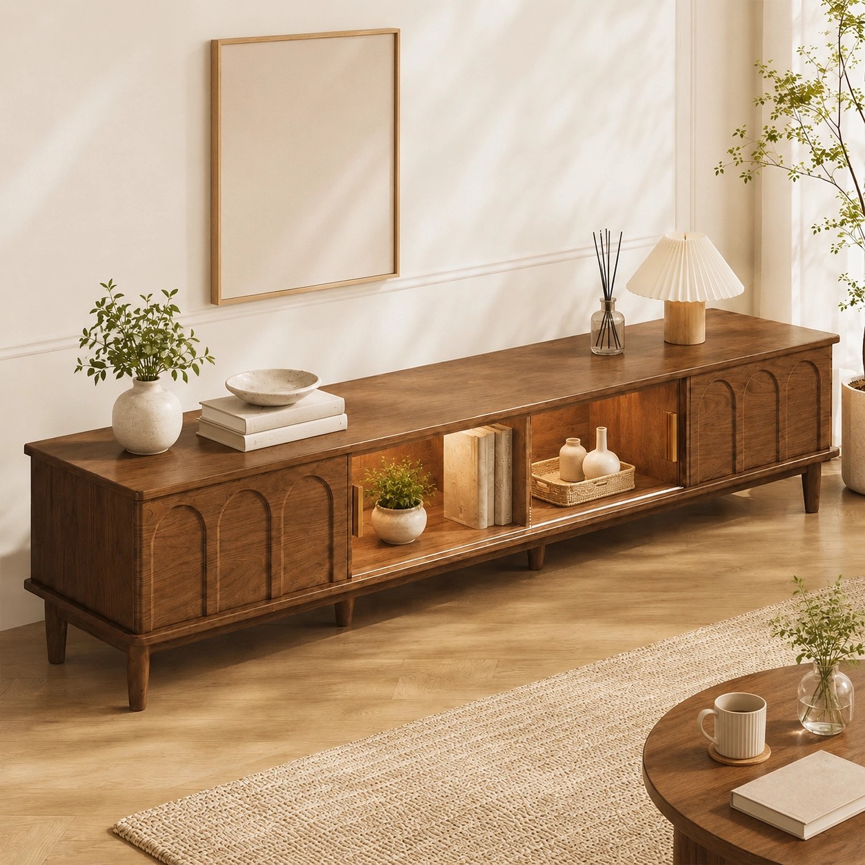 Walnut Retro TV Stand lifestyle 2
