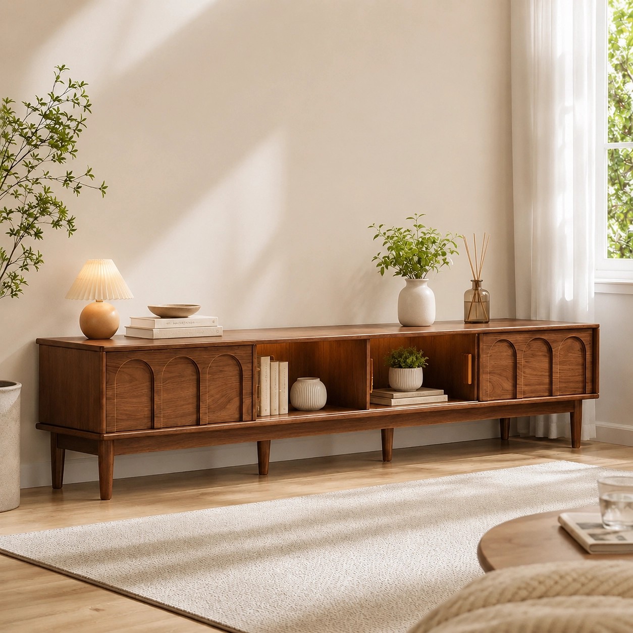 Walnut Retro TV Stand lifestyle 3