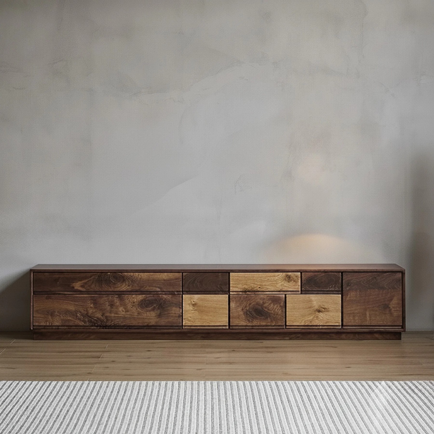 Two-Tone Solid Wood TV Stand lifestyle 1