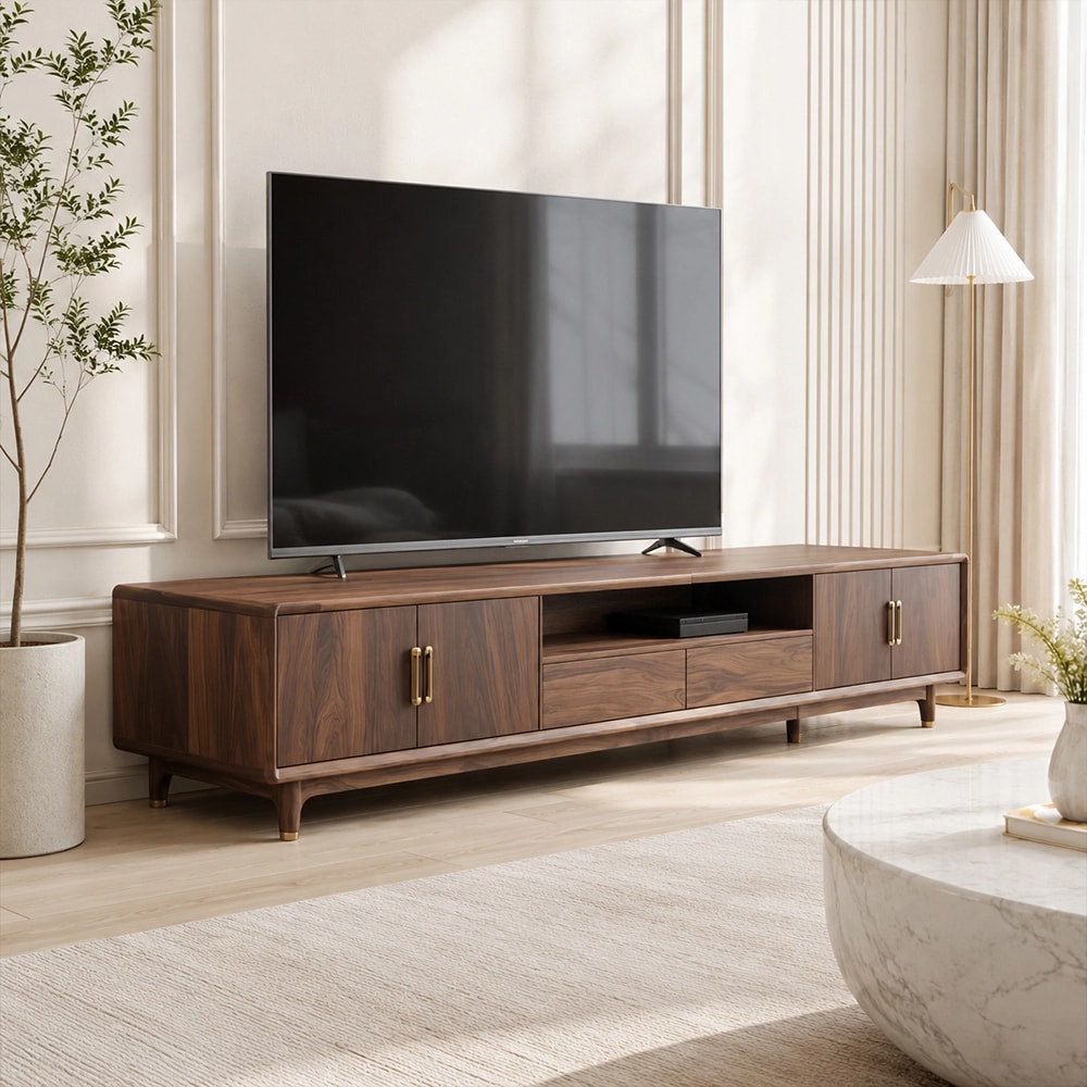 Black Walnut Low Media Console lifestyle 2