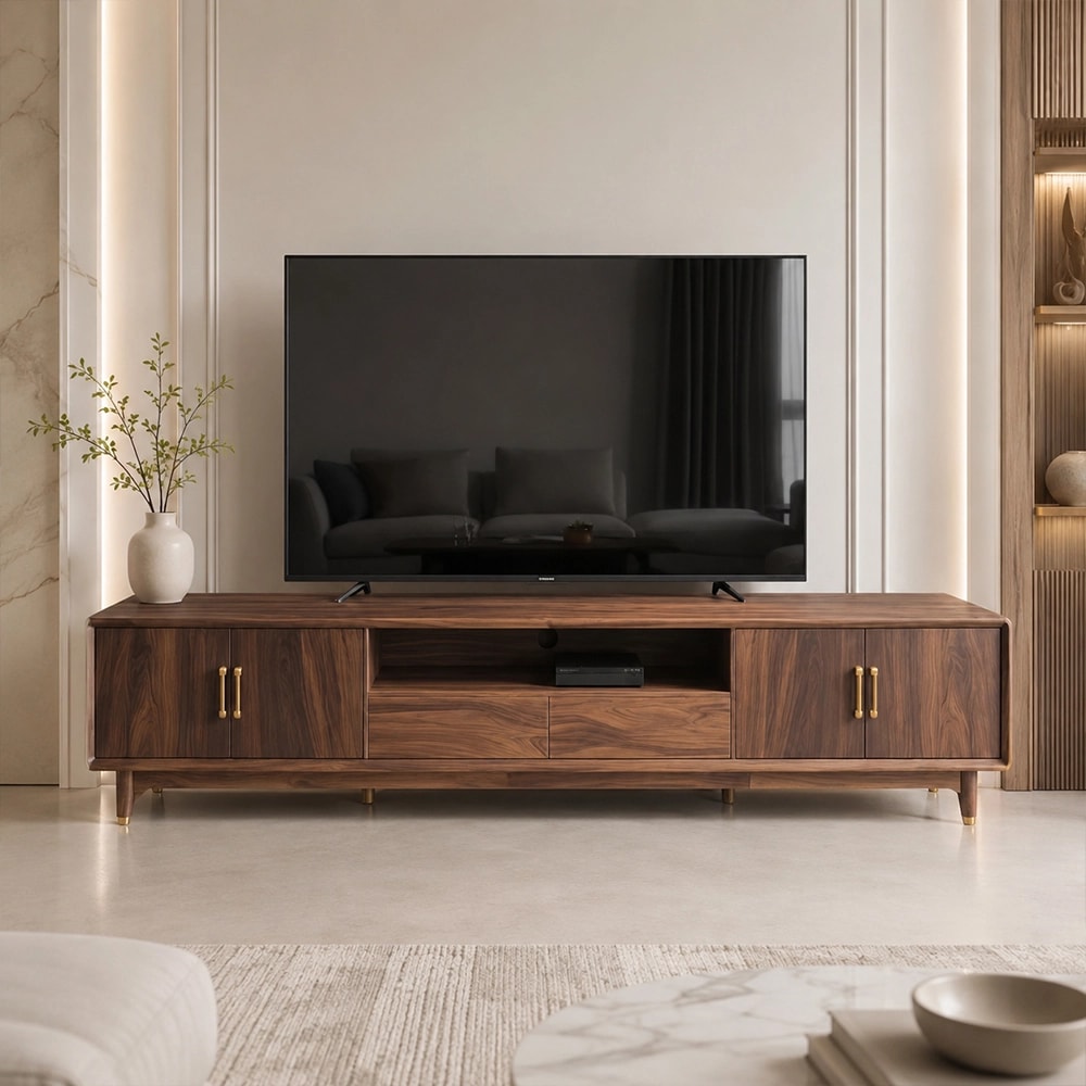 Black Walnut Low Media Console lifestyle 1