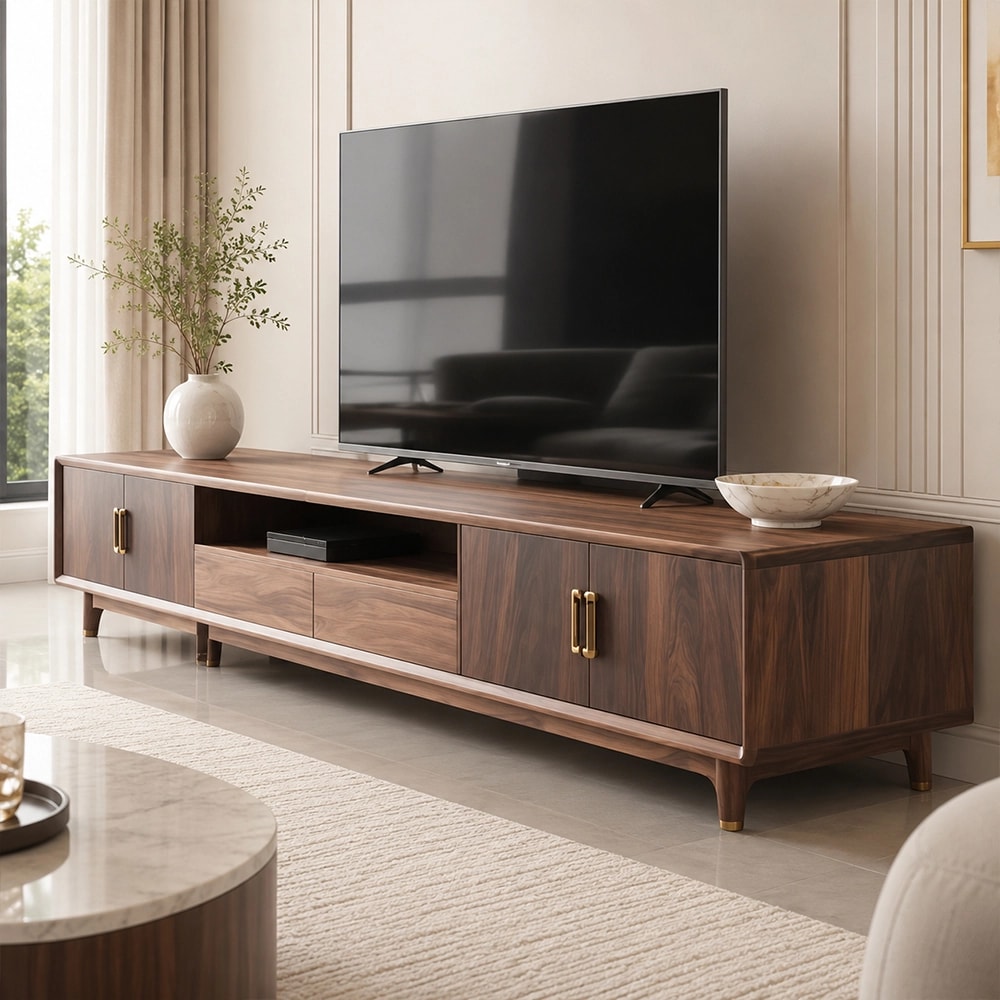 Black Walnut Low Media Console lifestyle 3