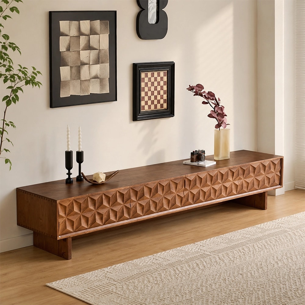 Modern Geometric Embossed TV Cabinet lifestyle 3