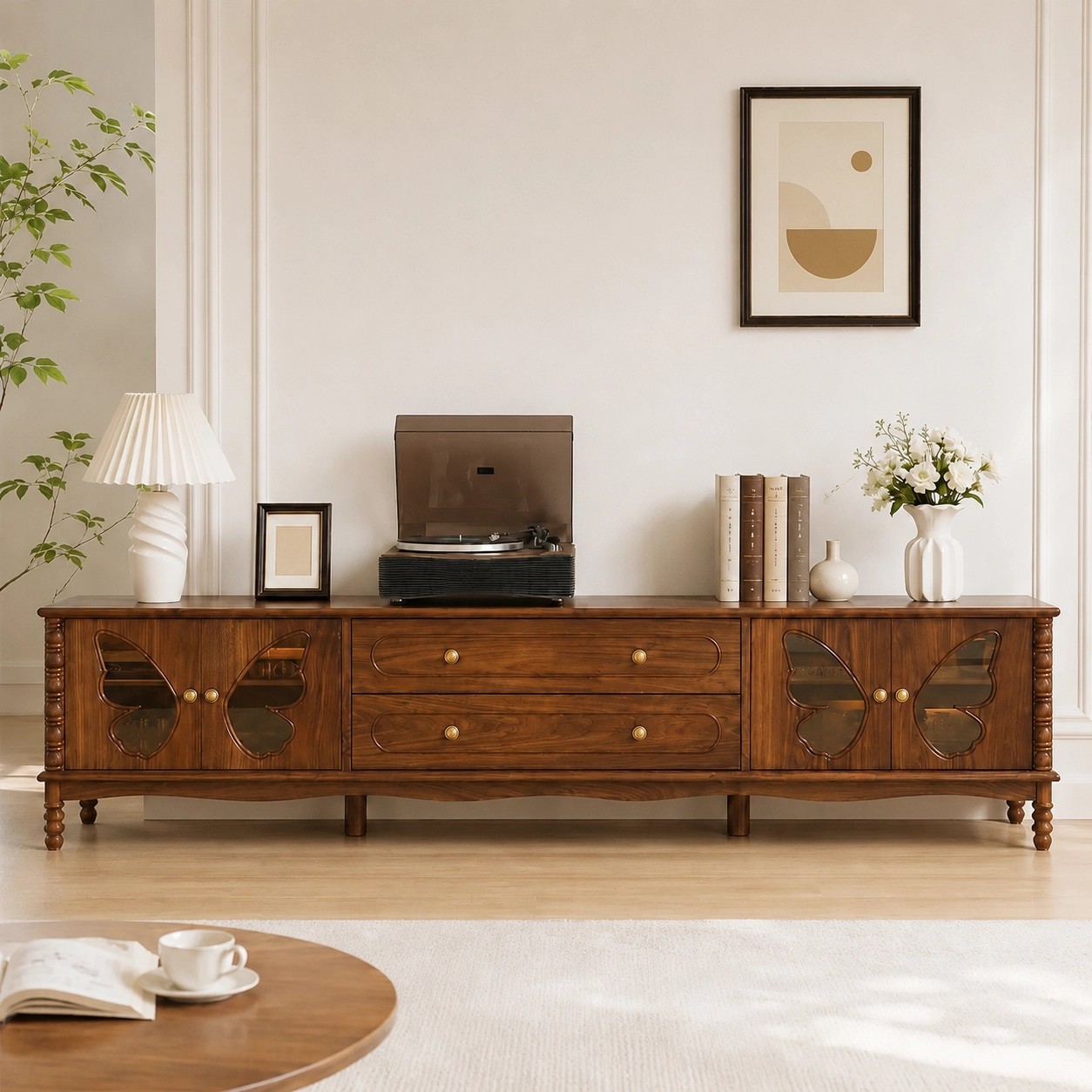 Solid Wood TV Console lifestyle 1