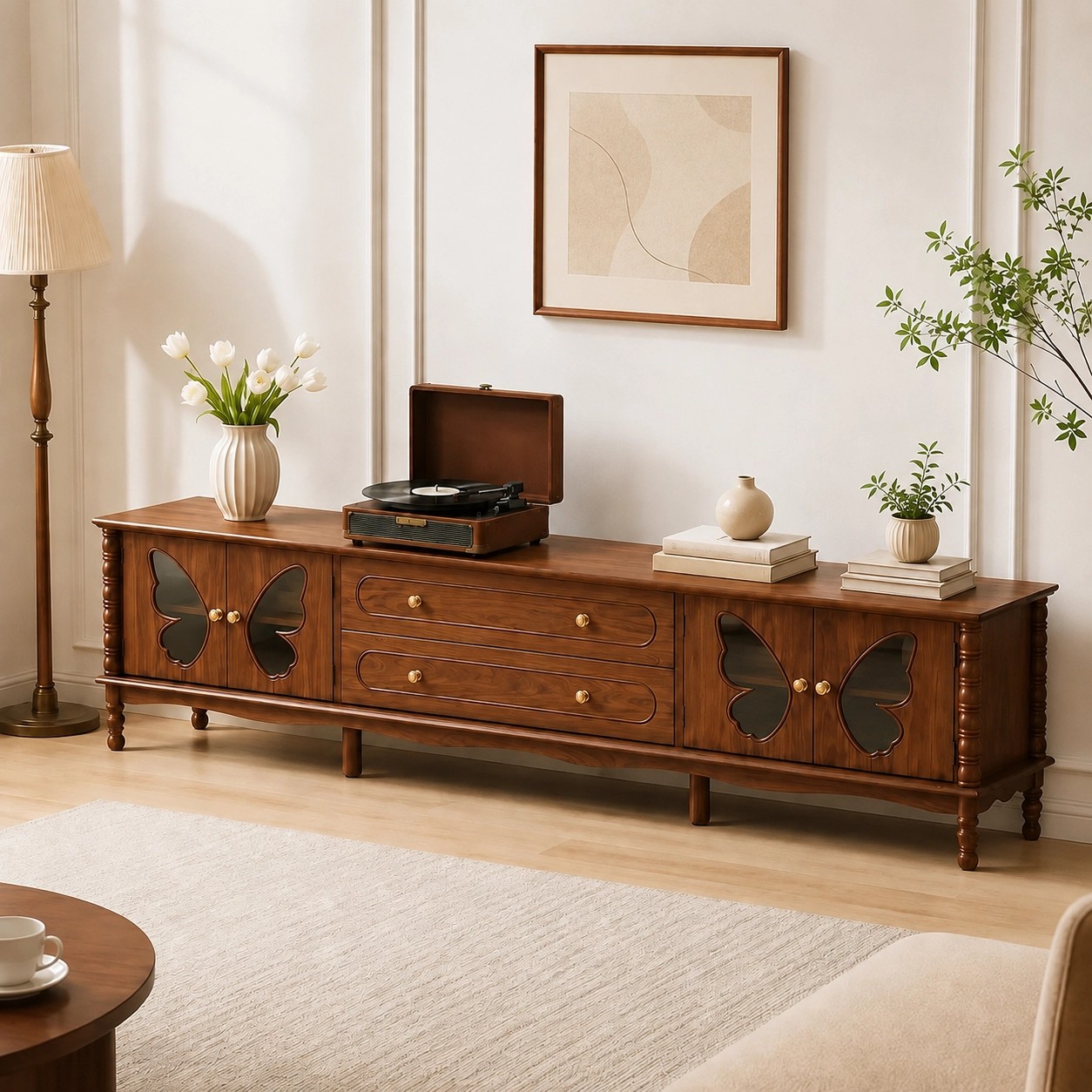 Solid Wood TV Console lifestyle 2