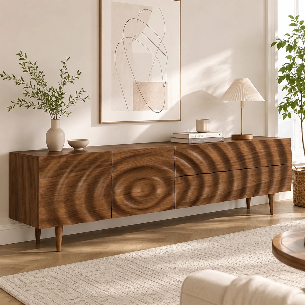 Embossed Black Walnut TV Stand lifestyle 3