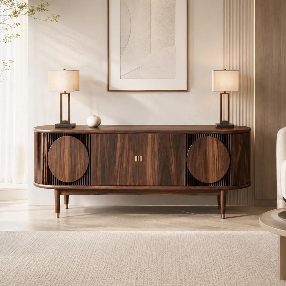 Vintage Zen Solid Wood Media Console lifestyle 1