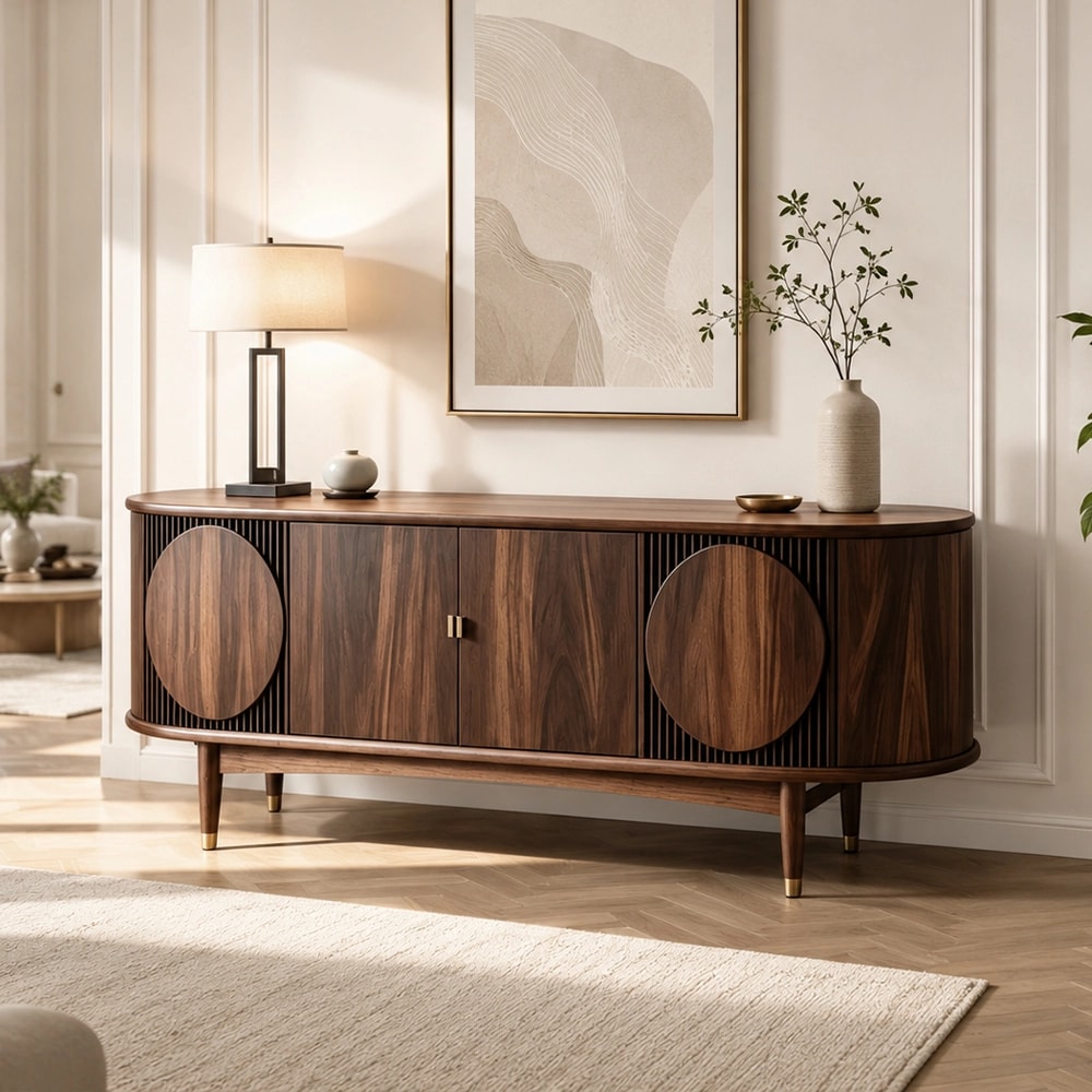 Vintage Zen Solid Wood Media Console lifestyle 2